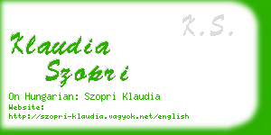 klaudia szopri business card